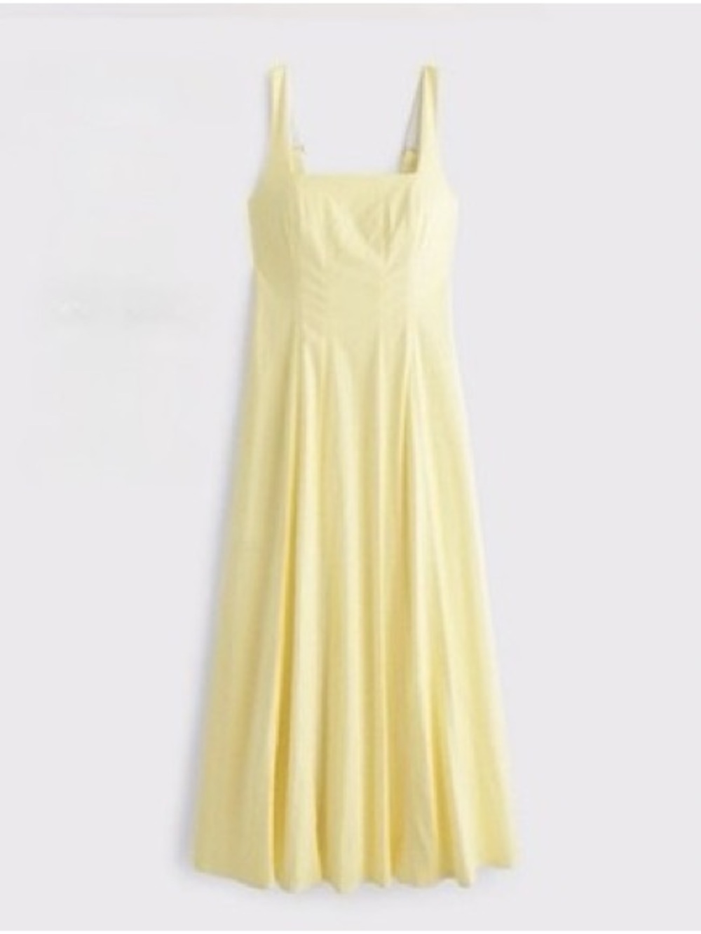 Abercrombie & Fitch Mila cotton Pale Yellow Midi Dress
